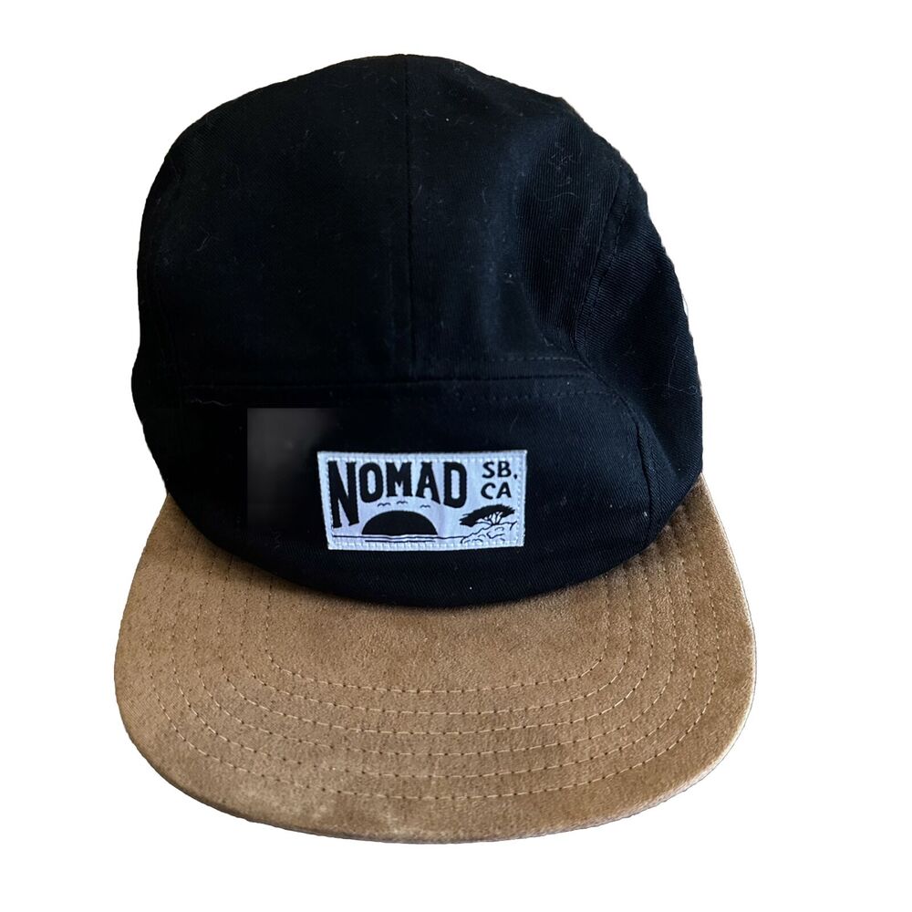 Nomad Hat Santa Barbara Black and Faux Leather Adult Adjustable Hat Strap Back